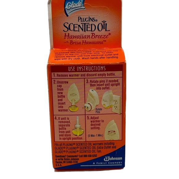 Glade PlugIns Scented Oil Fragrance Refill Hawaiian Breeze 2007 NOS .71 fl.Oz - Picture 5 of 5